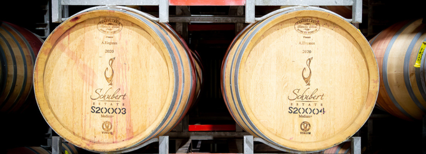 Schubert Estate wine barrels